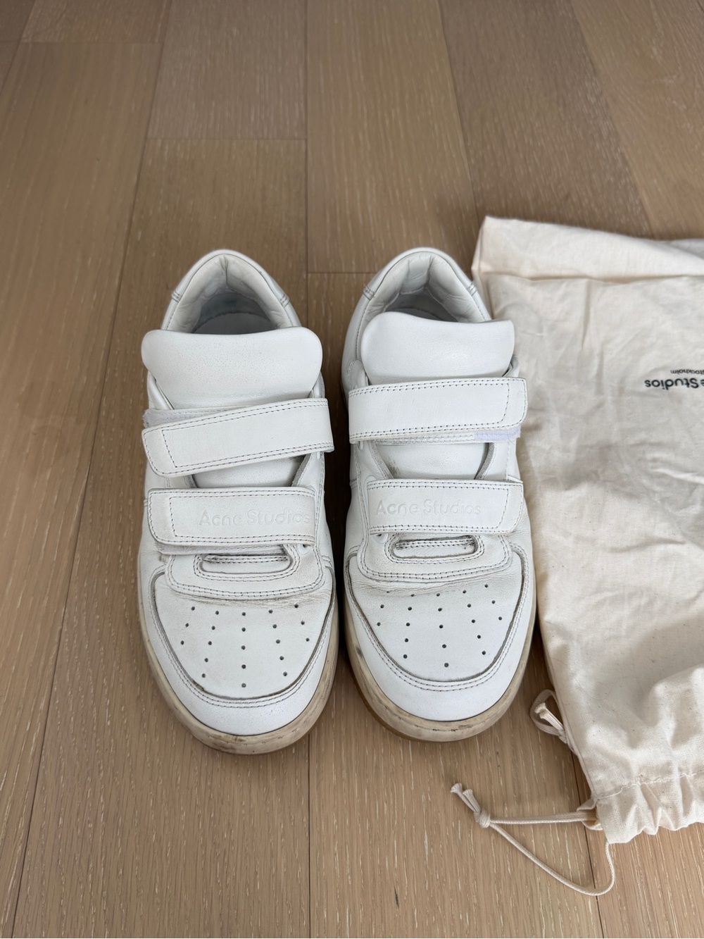 Acne Studios VELCRO STRAP SNEAKERS  Color: Optic white/ecru